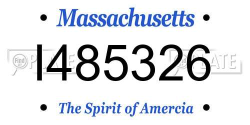 I485326 Massachusetts License Plate