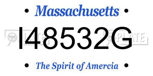 I48532G Massachusetts License Plate