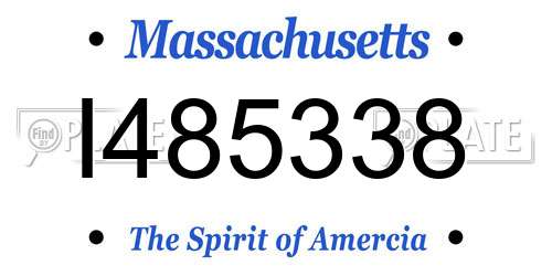 I485338 Massachusetts License Plate