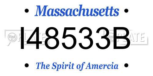 I48533B Massachusetts License Plate