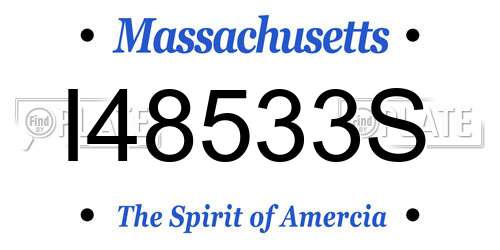 I48533S Massachusetts License Plate