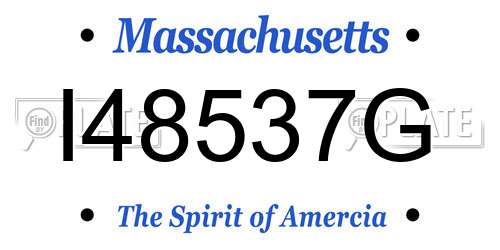 I48537G Massachusetts License Plate