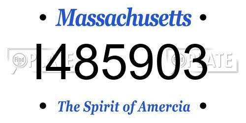 I485903 Massachusetts License Plate
