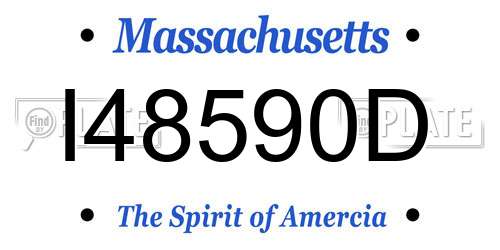 I48590D Massachusetts License Plate