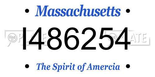 I486254 Massachusetts License Plate
