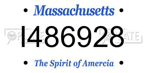I486928 Massachusetts License Plate