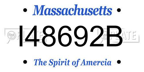 I48692B Massachusetts License Plate