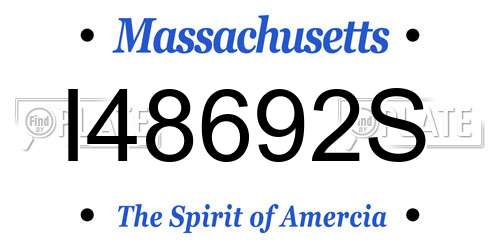 I48692S Massachusetts License Plate