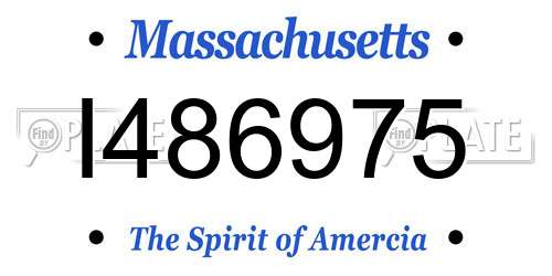 I486975 Massachusetts License Plate