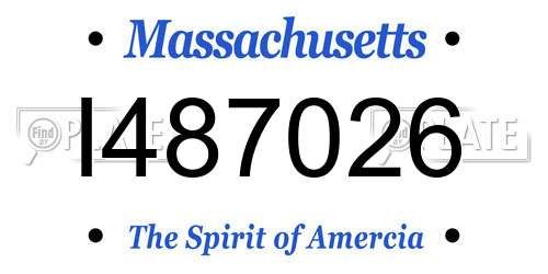 I487026 Massachusetts License Plate