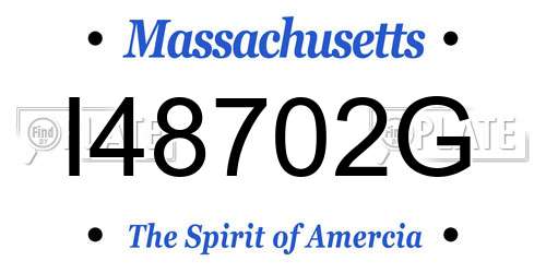 I48702G Massachusetts License Plate