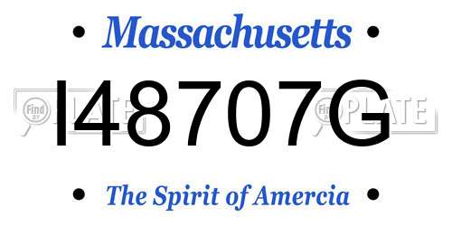 I48707G Massachusetts License Plate