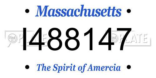 I488147 Massachusetts License Plate