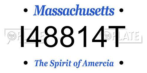 I48814T Massachusetts License Plate