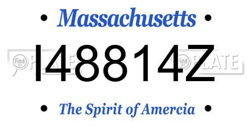 I48814Z Massachusetts License Plate