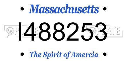 I488253 Massachusetts License Plate