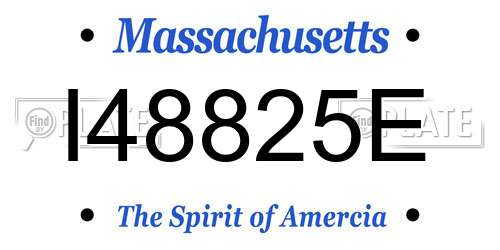 I48825E Massachusetts License Plate