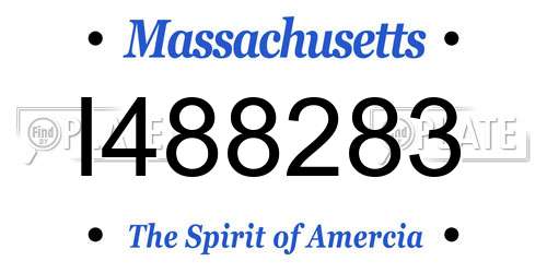 I488283 Massachusetts License Plate