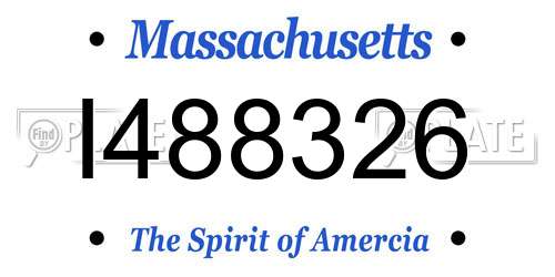 I488326 Massachusetts License Plate