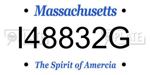 I48832G Massachusetts License Plate