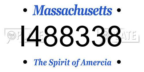 I488338 Massachusetts License Plate