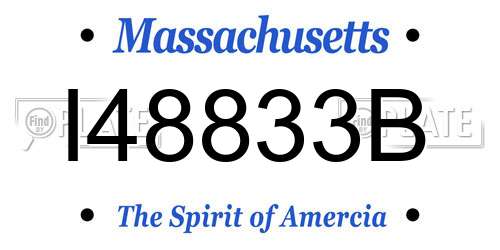I48833B Massachusetts License Plate