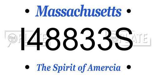 I48833S Massachusetts License Plate