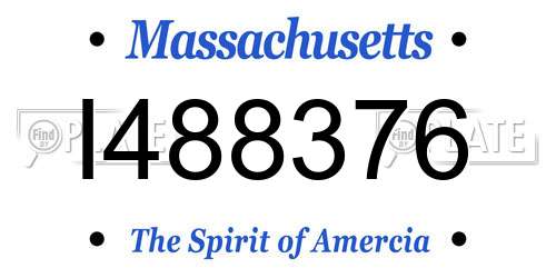 I488376 Massachusetts License Plate