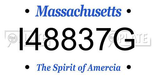 I48837G Massachusetts License Plate