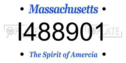 I488901 Massachusetts License Plate