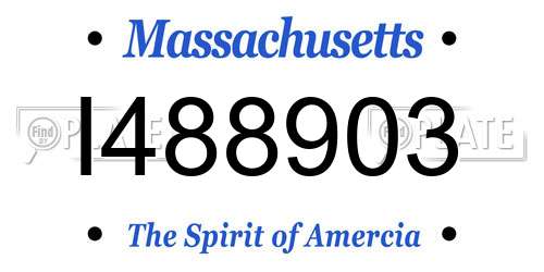 I488903 Massachusetts License Plate