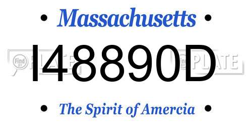I48890D Massachusetts License Plate