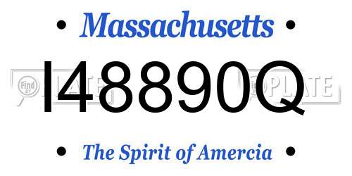 I48890Q Massachusetts License Plate
