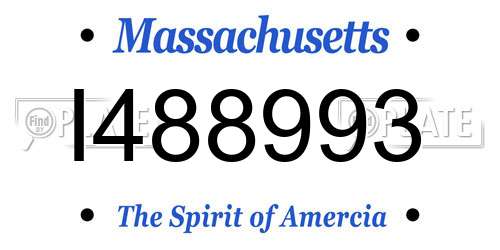 I488993 Massachusetts License Plate