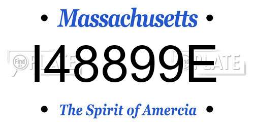 I48899E Massachusetts License Plate