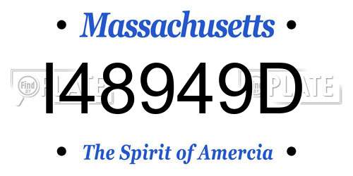 I48949D Massachusetts License Plate