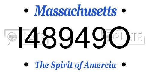 I48949O Massachusetts License Plate