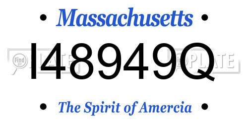 I48949Q Massachusetts License Plate
