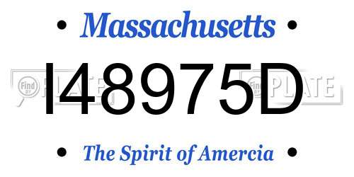 I48975D Massachusetts License Plate