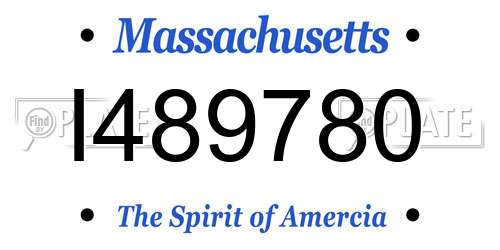 I489780 Massachusetts License Plate