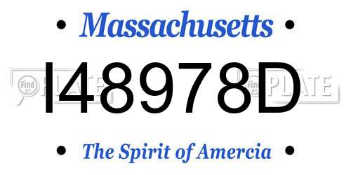 I48978D Massachusetts License Plate
