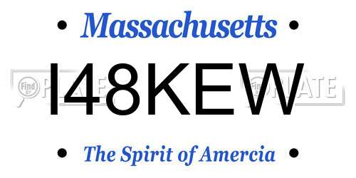 I48KEW Massachusetts License Plate