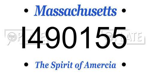 I490155 Massachusetts License Plate