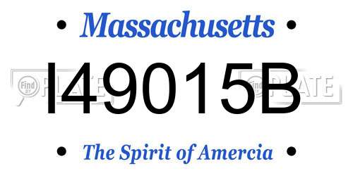 I49015B Massachusetts License Plate