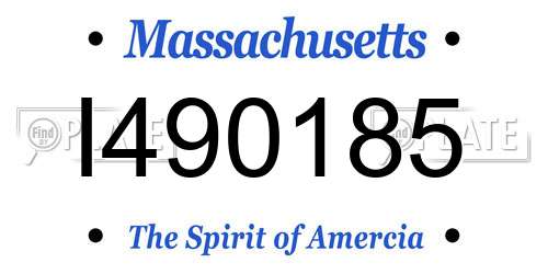 I490185 Massachusetts License Plate