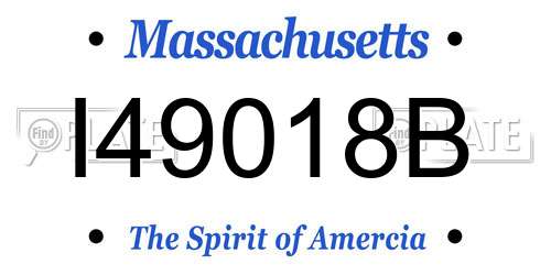 I49018B Massachusetts License Plate