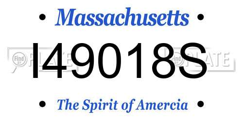 I49018S Massachusetts License Plate