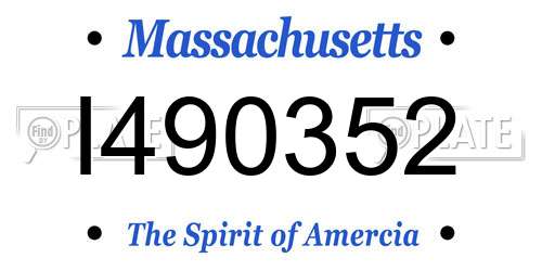 I490352 Massachusetts License Plate
