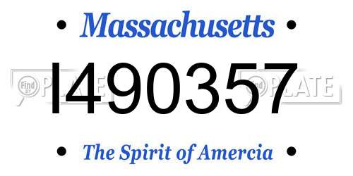 I490357 Massachusetts License Plate