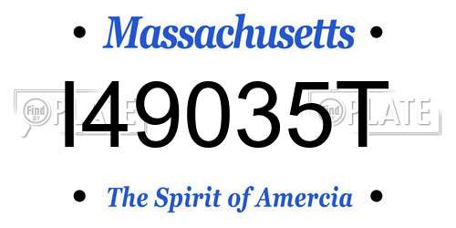 I49035T Massachusetts License Plate